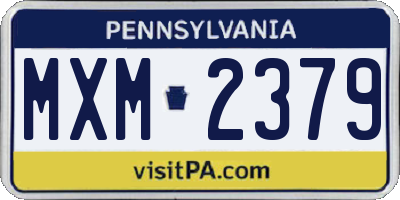 PA license plate MXM2379