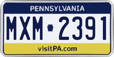 PA license plate MXM2391