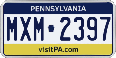 PA license plate MXM2397