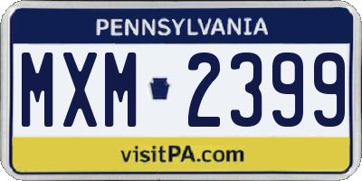 PA license plate MXM2399