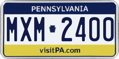 PA license plate MXM2400