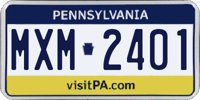 PA license plate MXM2401