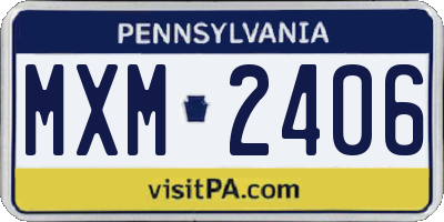 PA license plate MXM2406