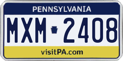 PA license plate MXM2408