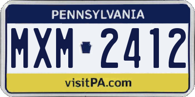 PA license plate MXM2412