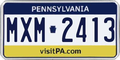 PA license plate MXM2413