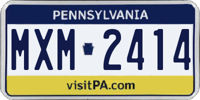 PA license plate MXM2414