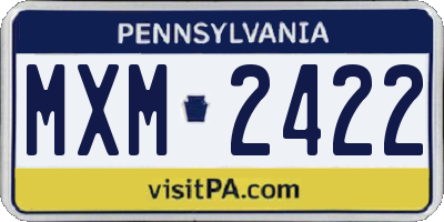 PA license plate MXM2422