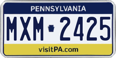 PA license plate MXM2425