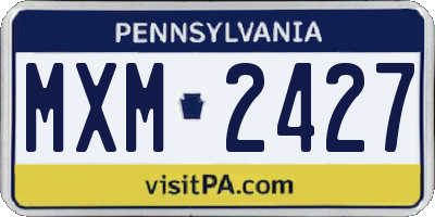 PA license plate MXM2427