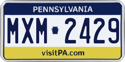 PA license plate MXM2429