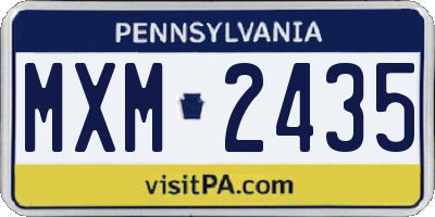 PA license plate MXM2435