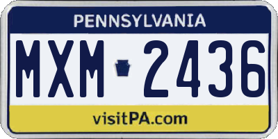 PA license plate MXM2436