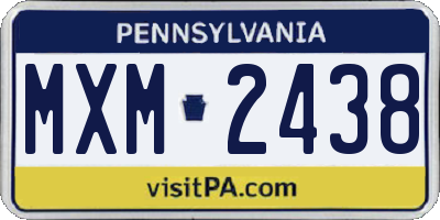 PA license plate MXM2438
