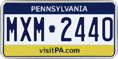 PA license plate MXM2440