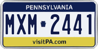PA license plate MXM2441