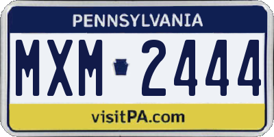 PA license plate MXM2444