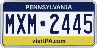 PA license plate MXM2445