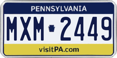 PA license plate MXM2449