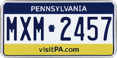 PA license plate MXM2457