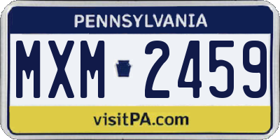 PA license plate MXM2459