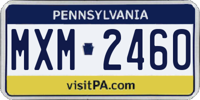 PA license plate MXM2460