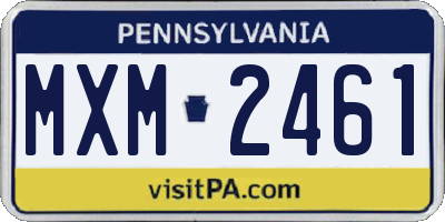 PA license plate MXM2461