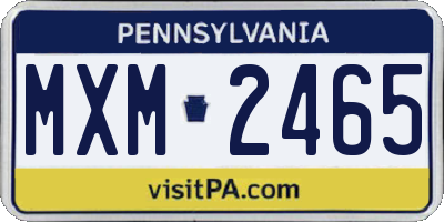 PA license plate MXM2465