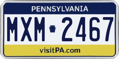PA license plate MXM2467