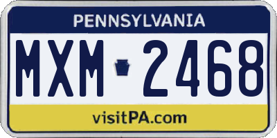 PA license plate MXM2468