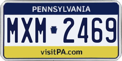 PA license plate MXM2469