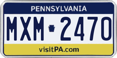 PA license plate MXM2470