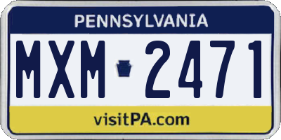 PA license plate MXM2471