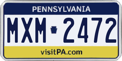PA license plate MXM2472