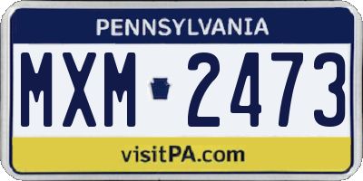 PA license plate MXM2473