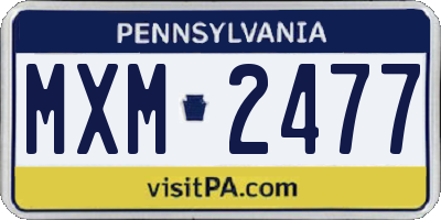 PA license plate MXM2477