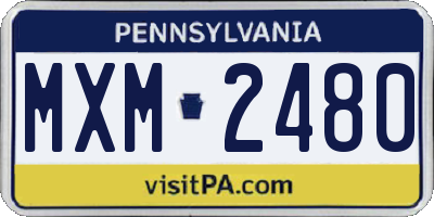 PA license plate MXM2480