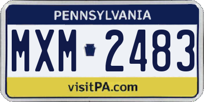 PA license plate MXM2483