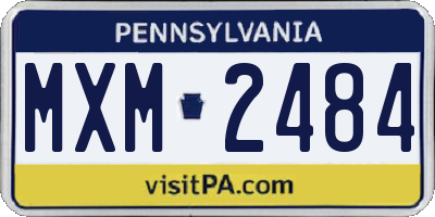 PA license plate MXM2484