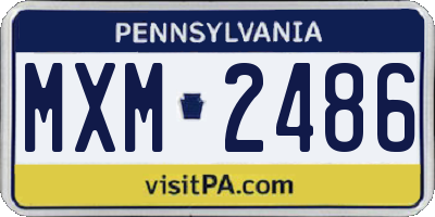 PA license plate MXM2486