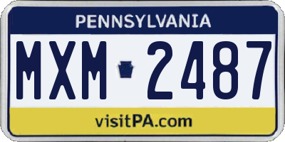 PA license plate MXM2487