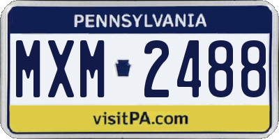 PA license plate MXM2488