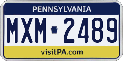 PA license plate MXM2489