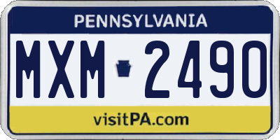 PA license plate MXM2490
