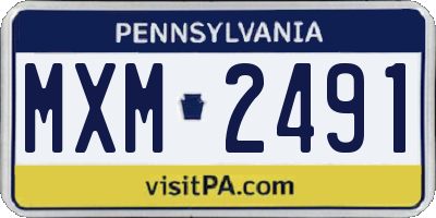 PA license plate MXM2491