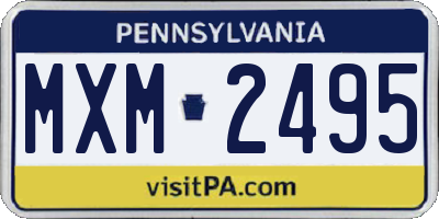PA license plate MXM2495