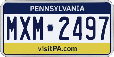 PA license plate MXM2497