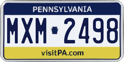 PA license plate MXM2498