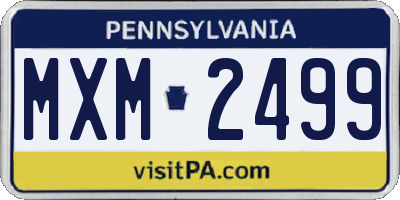 PA license plate MXM2499