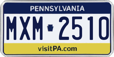 PA license plate MXM2510